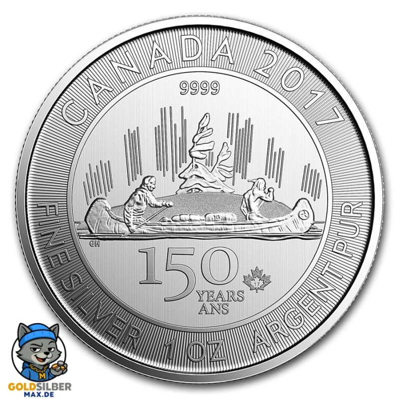 1 Unze Silber Canoe Kanu 2017  Canada 