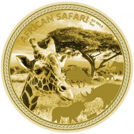 5 Unzen Gold African Safari Lion 2017 PP 20000  Francs CFA