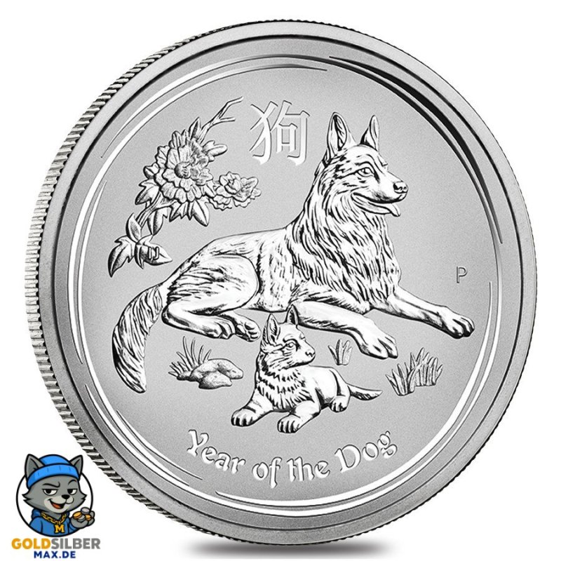 1 Kg Silber Hund Lunar II 2018