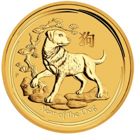 1/10 oz Gold Lunar II Hund 2018