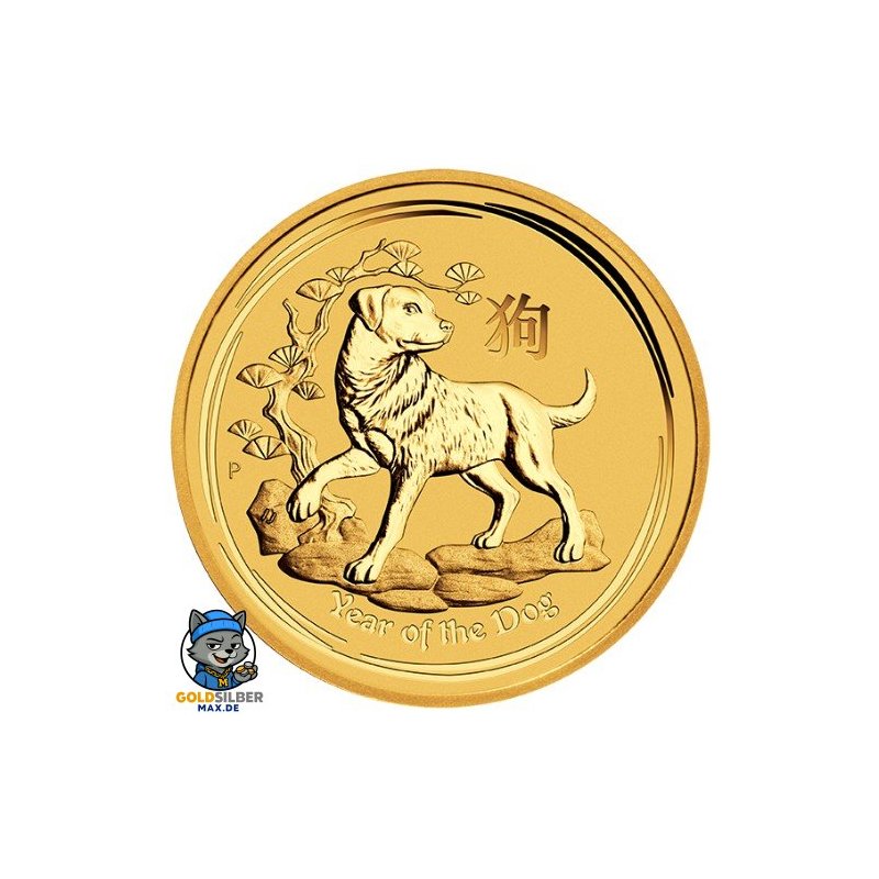 1/10 oz Gold Lunar II Hund 2018