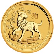 1/10 oz Gold Lunar II Hund 2018