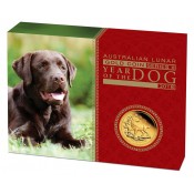 1 oz Unze Gold Lunar II hund 2018 pp