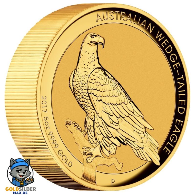 5 Unze Gold Wedge-Tailed Eagle PP High Relief  mit Box 2018