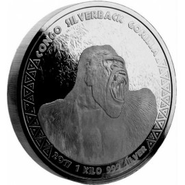 1kg Silber  Silberrücken Gorilla Kongo 2017