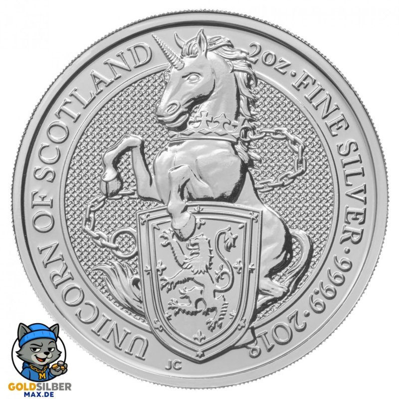 2 Unzen Queens Beasts Einhorn Unicorn 2018 UK  High Relief