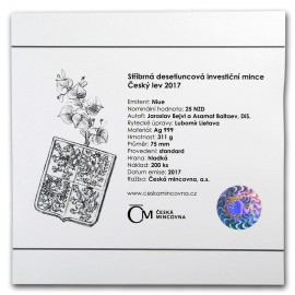 10 Unze Silber 25 $ Dollar Czech Lion - Tschechischer Löwe Niue Island 2017