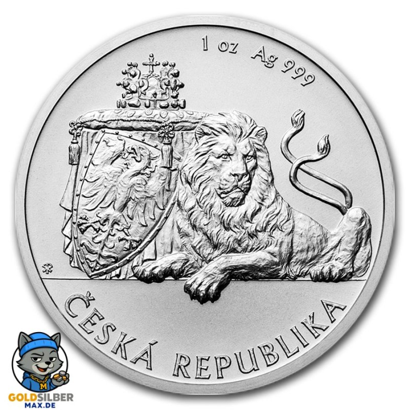 1 Unze Silber 1 $ Dollar Czech Lion - Tschechischer Löwe Niue Island 2017