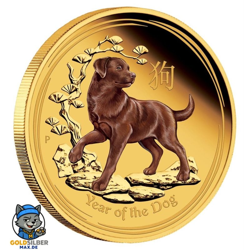 1 oz Gold Lunar II Hund 2018