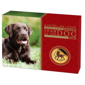 1 oz Unze Gold Lunar II hund 2018 pp