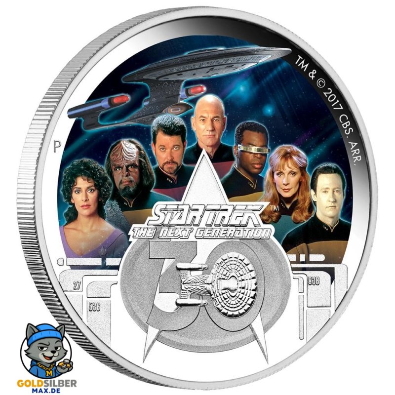2 Unzen Silber    STAR TREK™ - CREW - 2 OZ  THE NEXT GENERATION - 30. JUBILÄUM Tuvalu