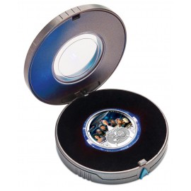 2 Unzen Silber   STAR TREK™ - FIVE CAPTAINS - 2 OZ  MÜNZE LEUCHTET IM DUNKELN