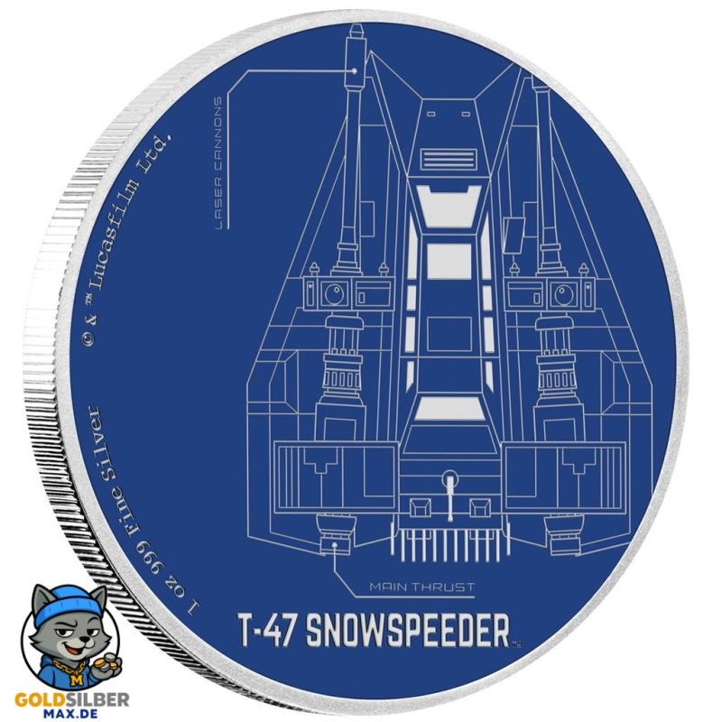 1 Unze Silber Snowspeeder  Star Wars Ships Niue