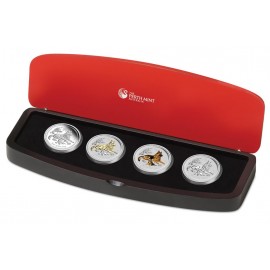 4 x 1 oz Unze Silbermünze hund Lunar II 2016 Australien Monkey  Typeset