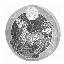 1 Unze Silber Ruanda Hund 2018