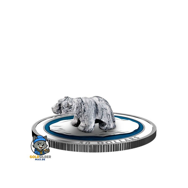 5 Unze Silber Canada Speckstein Eisbär  Polar Bear 2017