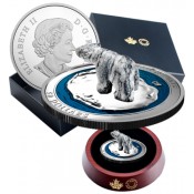 5 Unze Silber Canada Speckstein Eisbär Polar Bear 2017 3D Sculpture Skulptur