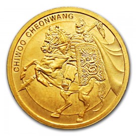 1/10 oz Unze  Gold Südkorea South Korea Chiwoo Cheonwang 2017 Blister Schwarz