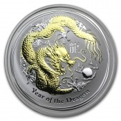 1 oz Lunar 2 Dragon   Gilded  mit Box
