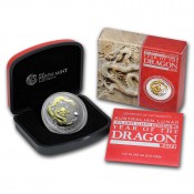1 Oz Dragon Silbermünze 2012 Golded mit Box
