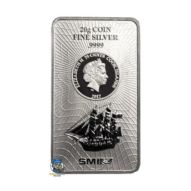 20 g  Silber Cook Islands Münzbarren Neues Design