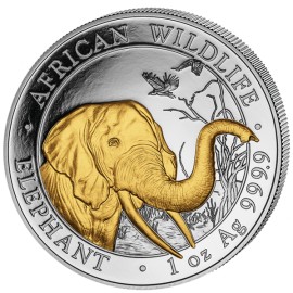 1 Unze Silber Somalia Elefant Gilded  2018