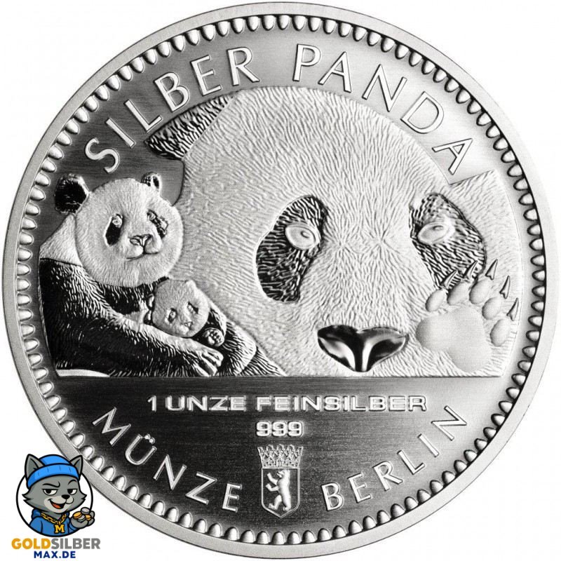 1 Unze Silber Medaille Pandas für Berlin 2018