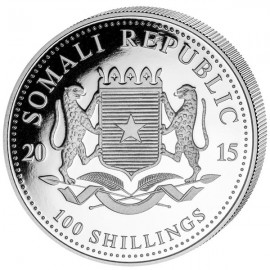 1 oz Silber Somalia Elefant 2015 coloriert farbig