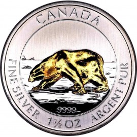 1,5 Unze Silber Polarbär 2013 Gilded