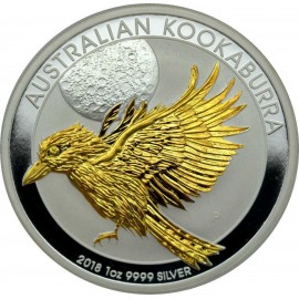 1 Unze Silber Australien Kookaburra 2018 Gilded