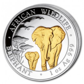 1oz Somalia Elefant 2015 Gilded