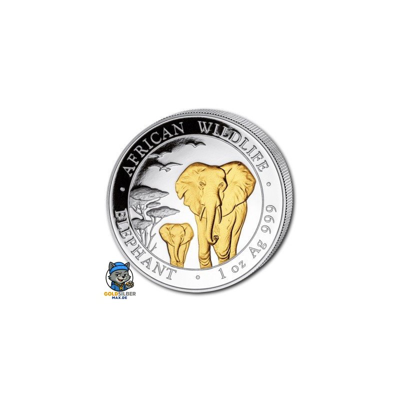 1oz Somalia Elefant 2015 Gilded