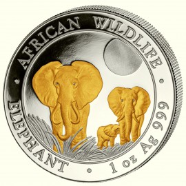 1oz Somalia Elefant 2014 Gilded