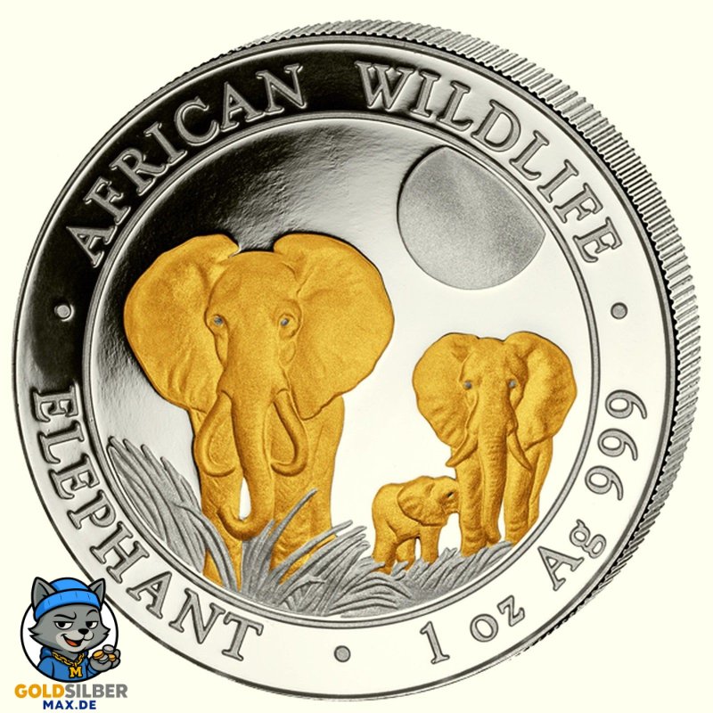 1oz Somalia Elefant 2014 Gilded