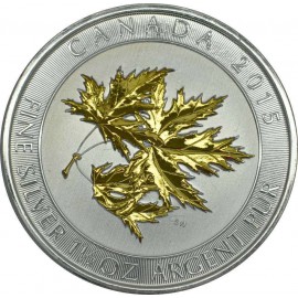 1,5 Unze Silber Maple Leaf 2015 Gilded