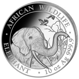 10 Unze oz Silber Somalia Elefant 2018