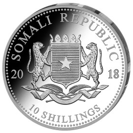 10 Unze oz  Silber Silbermünze Somalia Elefant 2018