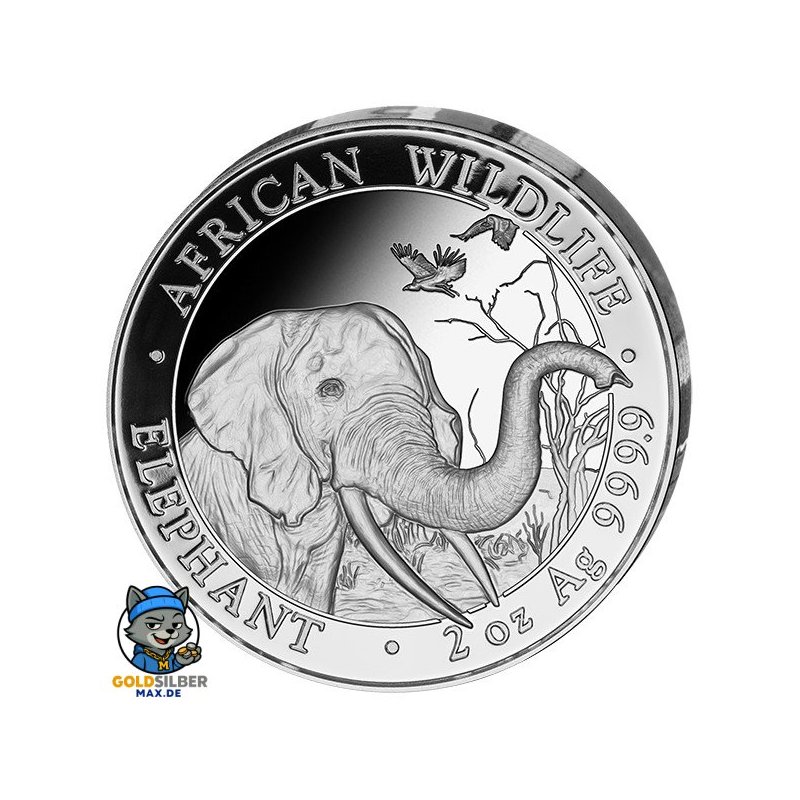 2 Unze oz Silber Somalia Elefant 2018