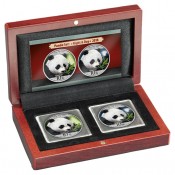 2 x 30 Gramm  Set Night & Day China Silber Panda 2018