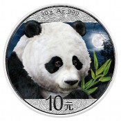 China Panda 2018 Set Night and Day  2x 30 gr Gramm Silber Silbermünze Farbig