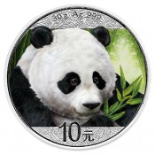 China Panda 2018 Set Night and Day  2x 30 gr Gramm Silber Silbermünze Farbig