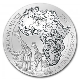 1 Unze Silber Ruanda Giraffe 2018