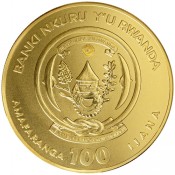1 Unze Gold Ruanda Hahn 2017
