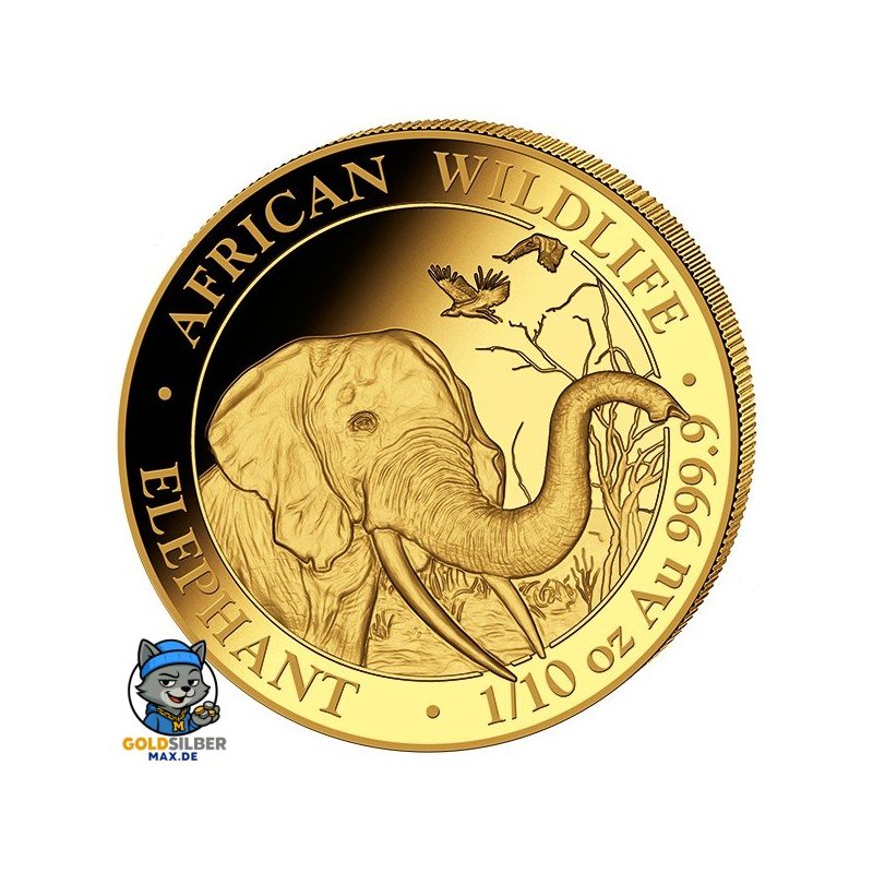 1/10 oz Somalia Elefant Gold 2018