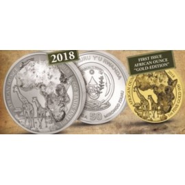 1 Unze Gold Ruanda Giraffe 2018 