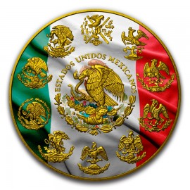 1 Unze Silber Mexiko Libertad 2017 Patriotic Flag Gilded
