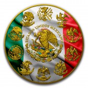 1 Unze Silber Mexiko Libertad 2017 Patriotic Flag Gilded