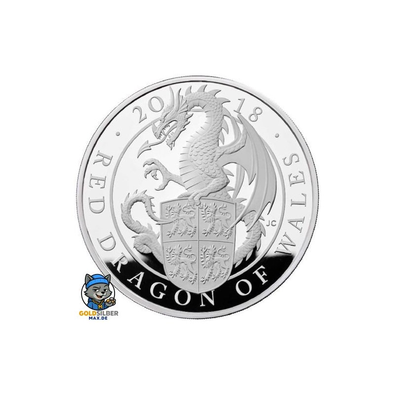 5 Unze Silber Queens Beasts Unicorn 2018 PP VVK