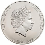 25 $ Dollar The 7 Summits Denali Mount McKinley Ultra High Relief Cook Islands 5 oz Silber 2016