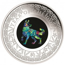 1 Unze Silber Silbermünze Opal Serie Lunar Rooster Hahn Perth Mint 2017